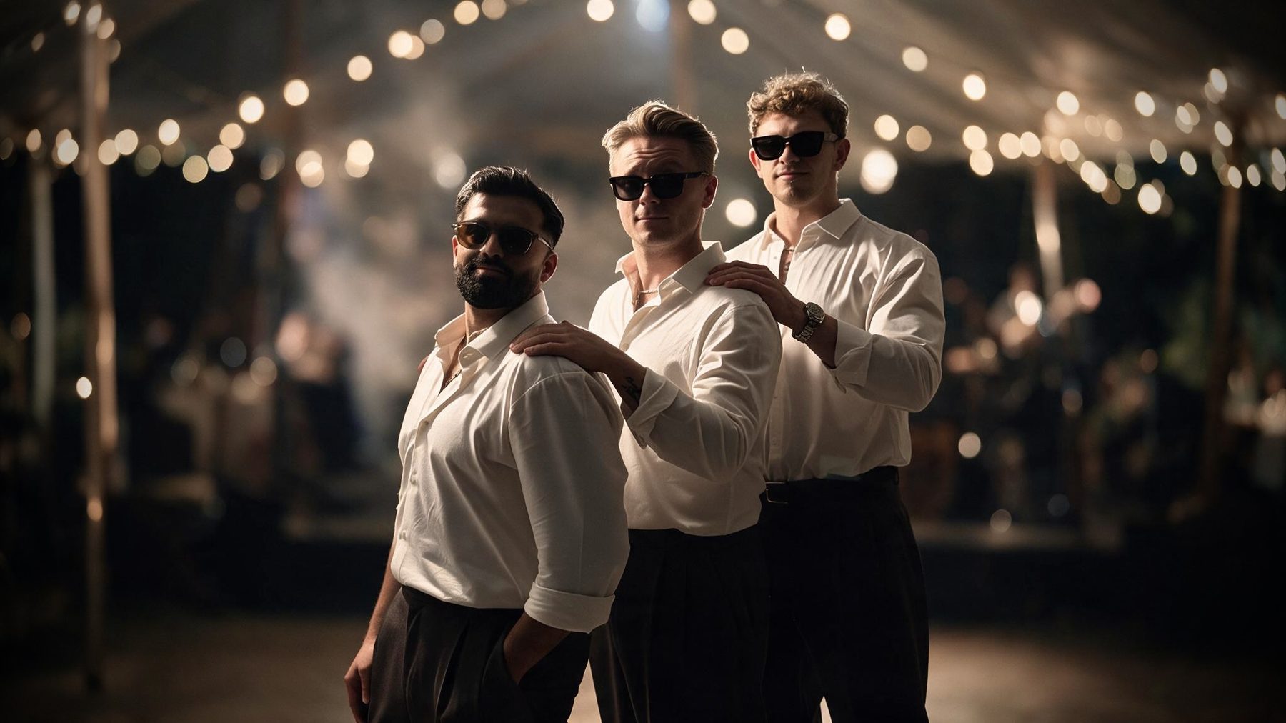 Voulez Groove band members at a wedding reception